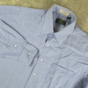 Tom James Shirt Mens 16.5 34 Blue Long Sleeve Dressy Formal Executive Collection